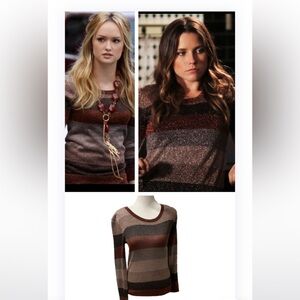 ASO Brooke Davis One Tree Hill Ivy Dickens Gossip Girl Rare Striped Sweater XS